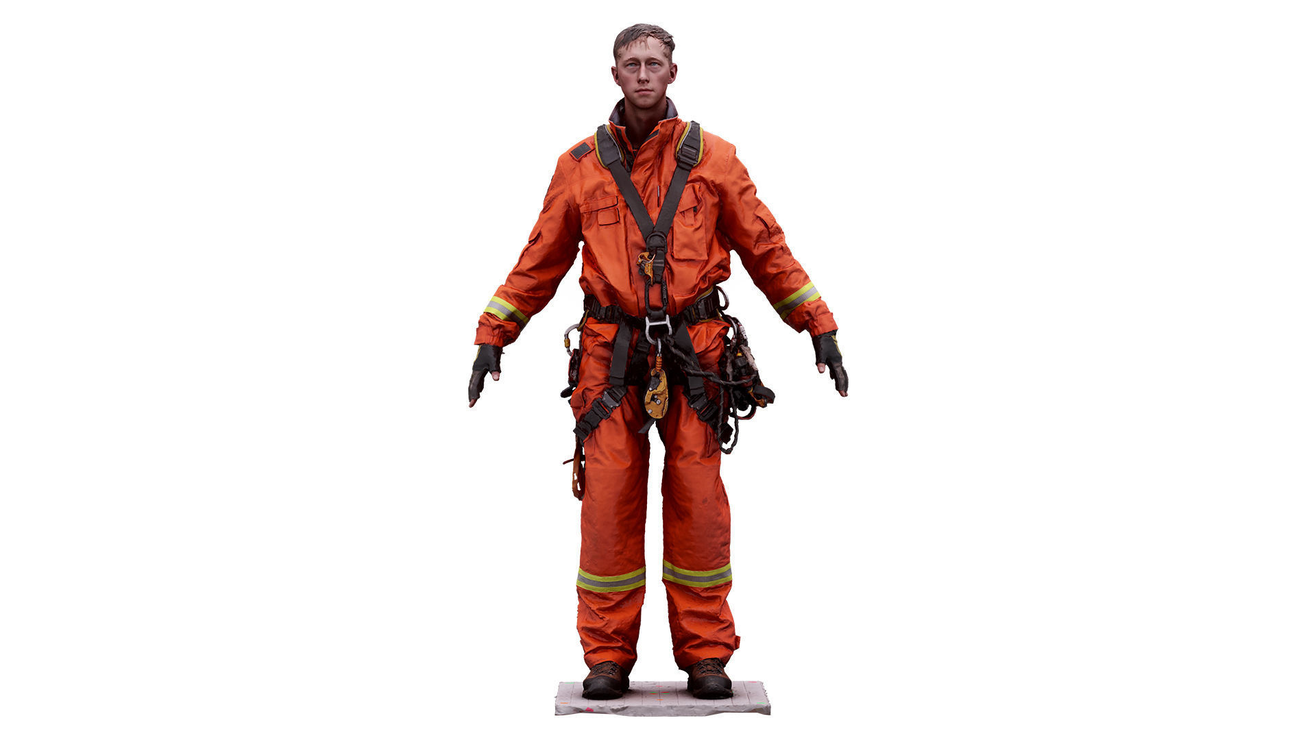 A Pose Raw Body Scan Sam Atkins Fireman Climbing Suit 3D model_1