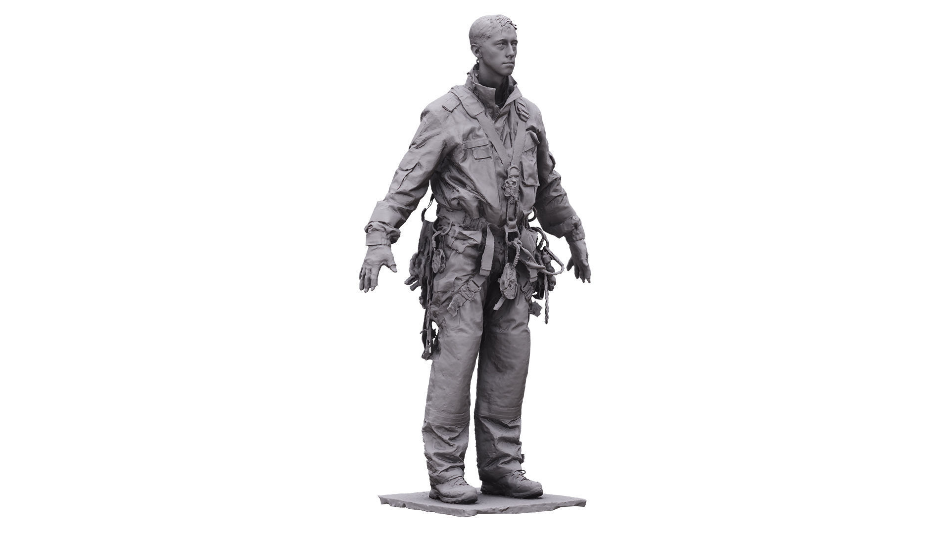 A Pose Raw Body Scan Sam Atkins Fireman Climbing Suit 3D model_7