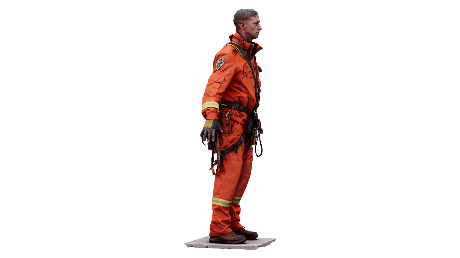 A Pose Raw Body Scan Sam Atkins Fireman Climbing Suit 3D model_3