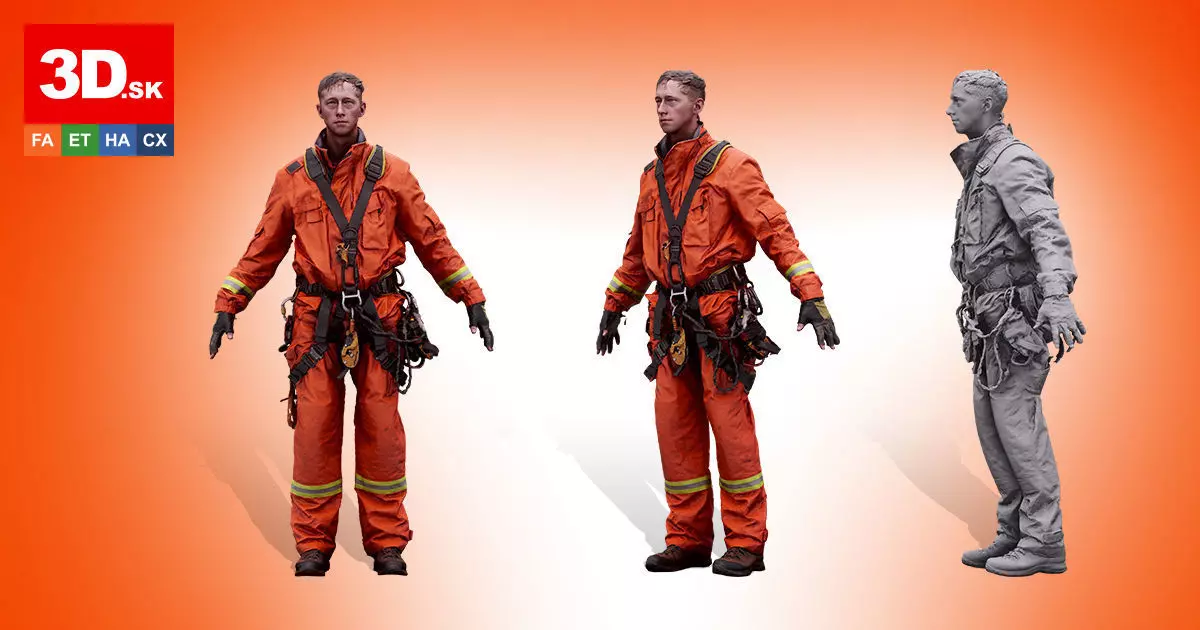 A Pose Raw Body Scan Sam Atkins Fireman Climbing Suit 3D model_0