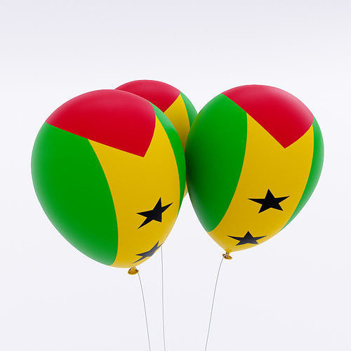 Sao Tome and Principe country balloon 3d model  Low-poly 3D model