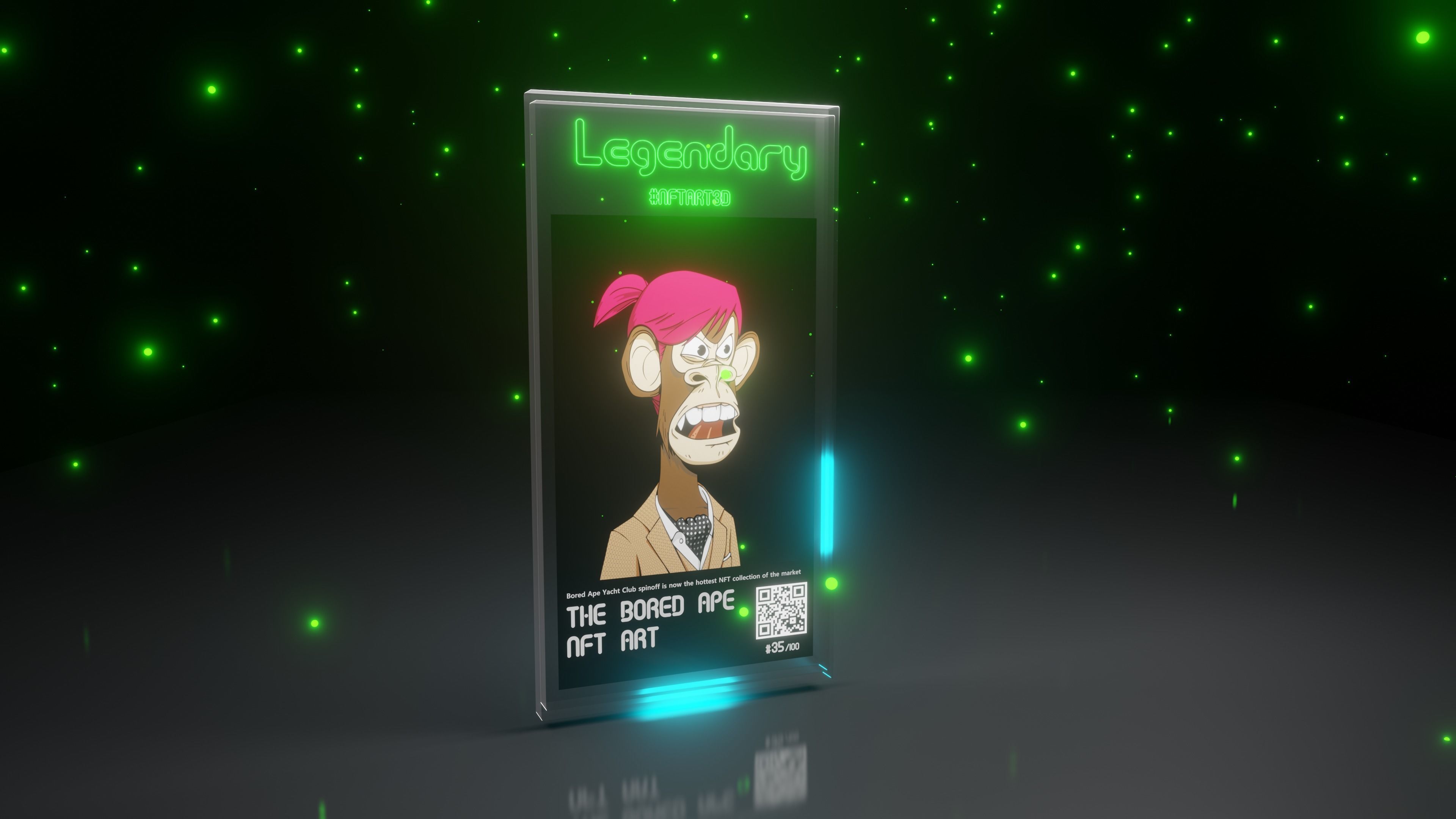 3D NFT Collectible Card Template easily editable with Blender 3D model_3