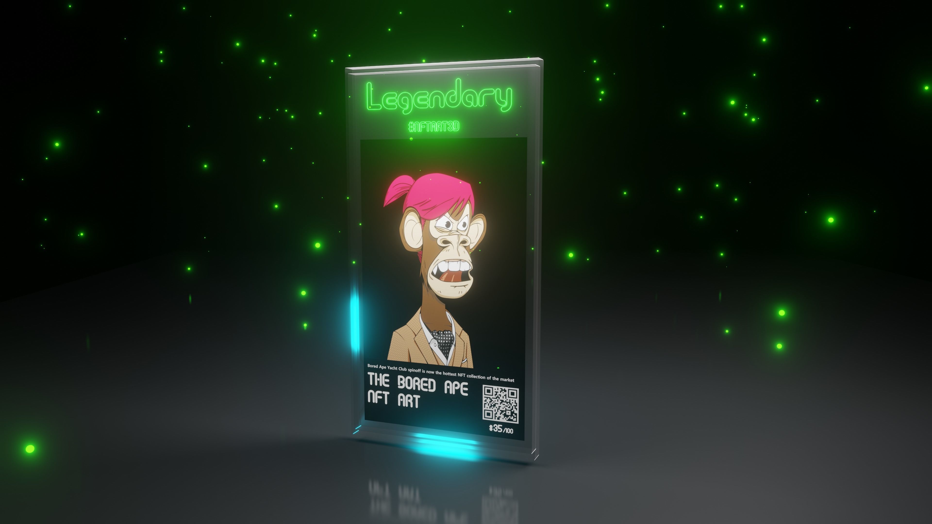 3D NFT Collectible Card Template easily editable with Blender 3D model_4