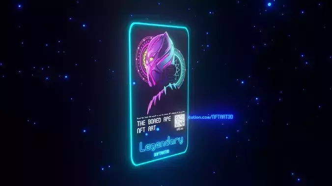 3D Animated NFT Collectible Card Blender Template Card Number 3