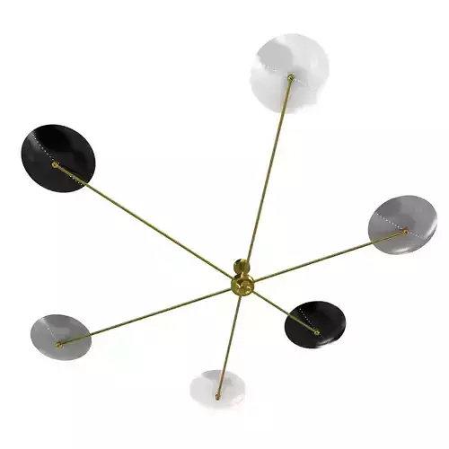 Italian Brass and Enamel Ceiling Mounted Light 3D model