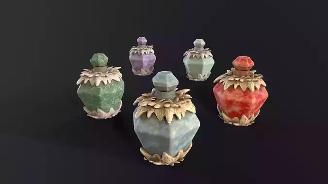 Stylized Magic Potion With Dragon Teeth PBR