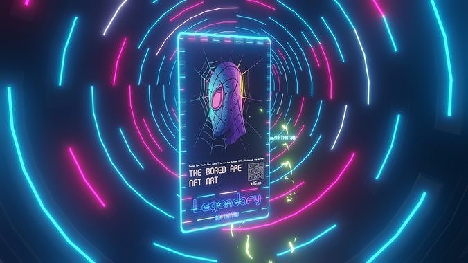 3D NFT Card Blender Template File Animation Loop Effect 3D model