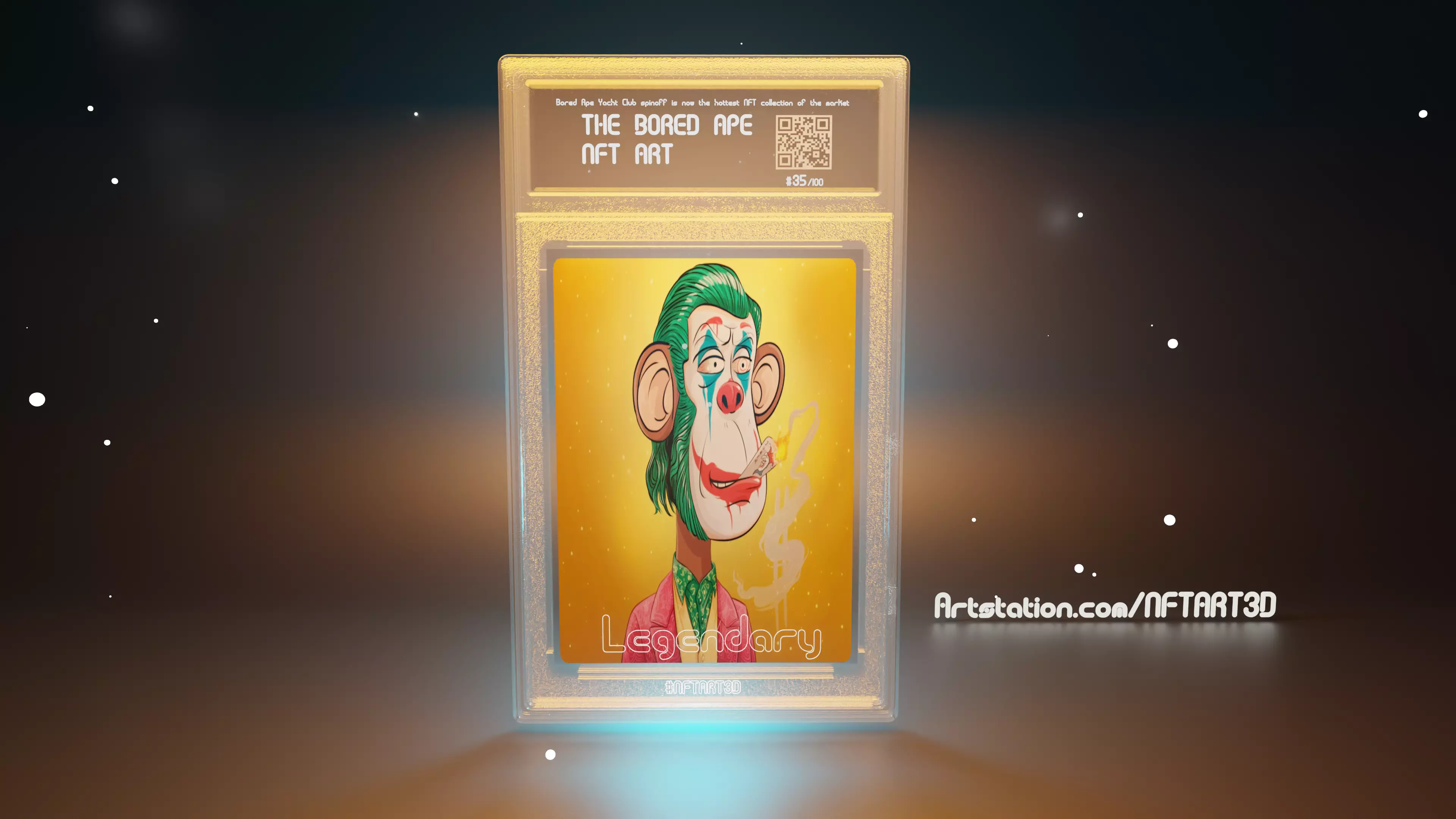 3D Animated NFT Collectible Card Blender Template File Card 6 3D model_0