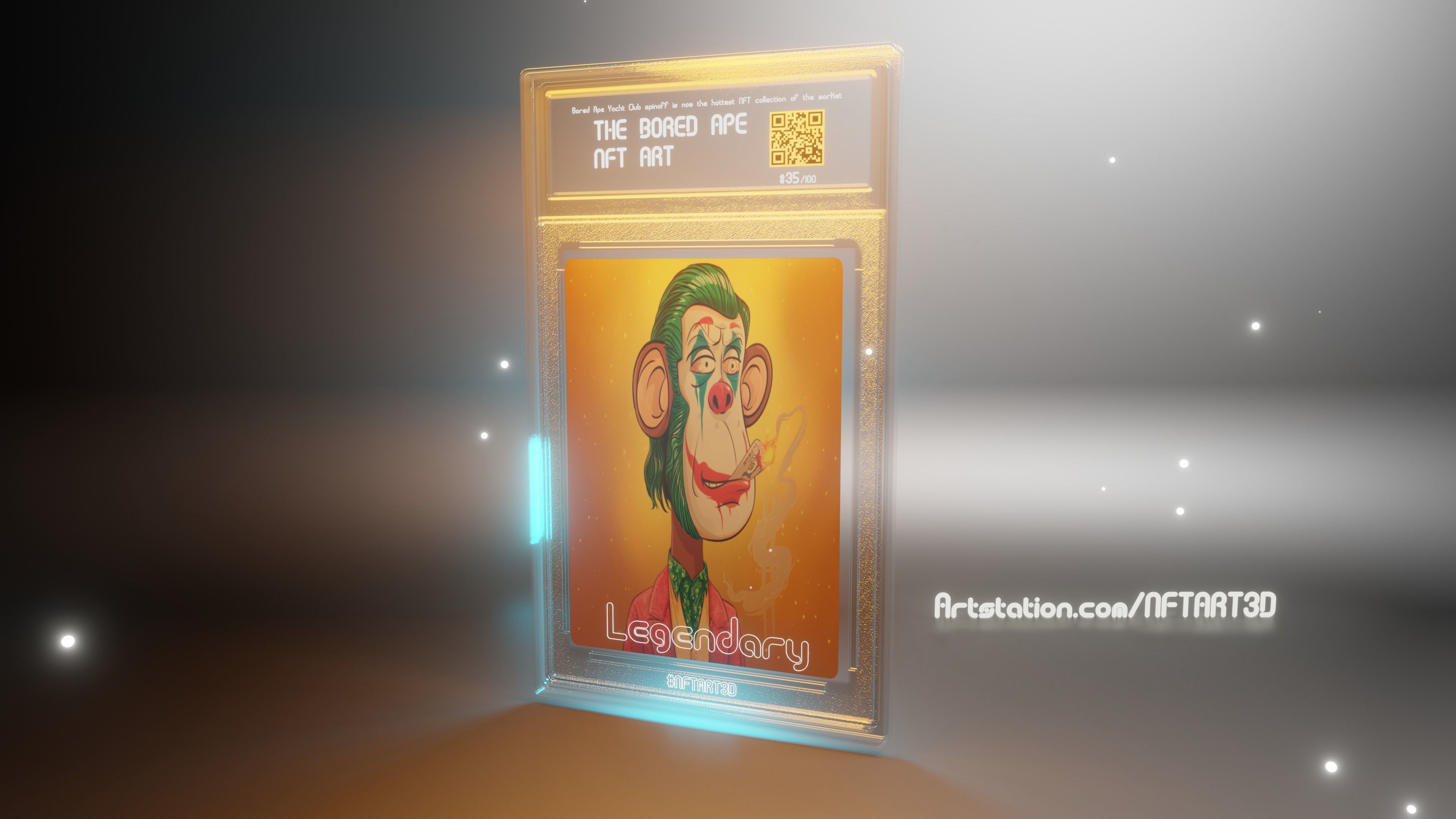 3D Animated NFT Collectible Card Blender Template File Card 6 3D model_6