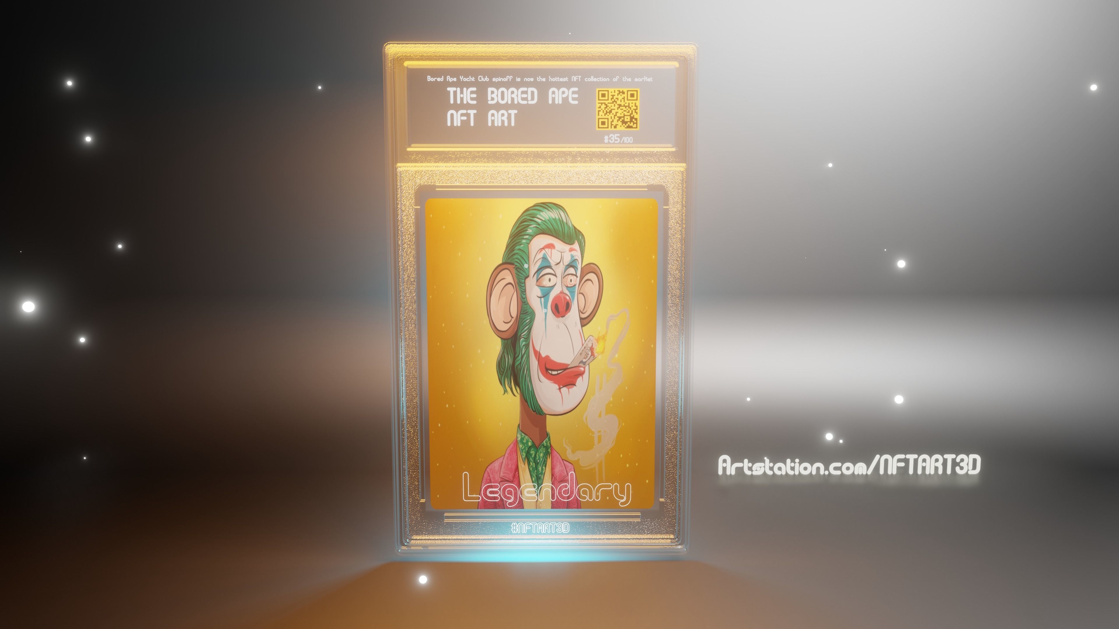 3D Animated NFT Collectible Card Blender Template File Card 6 3D model_2