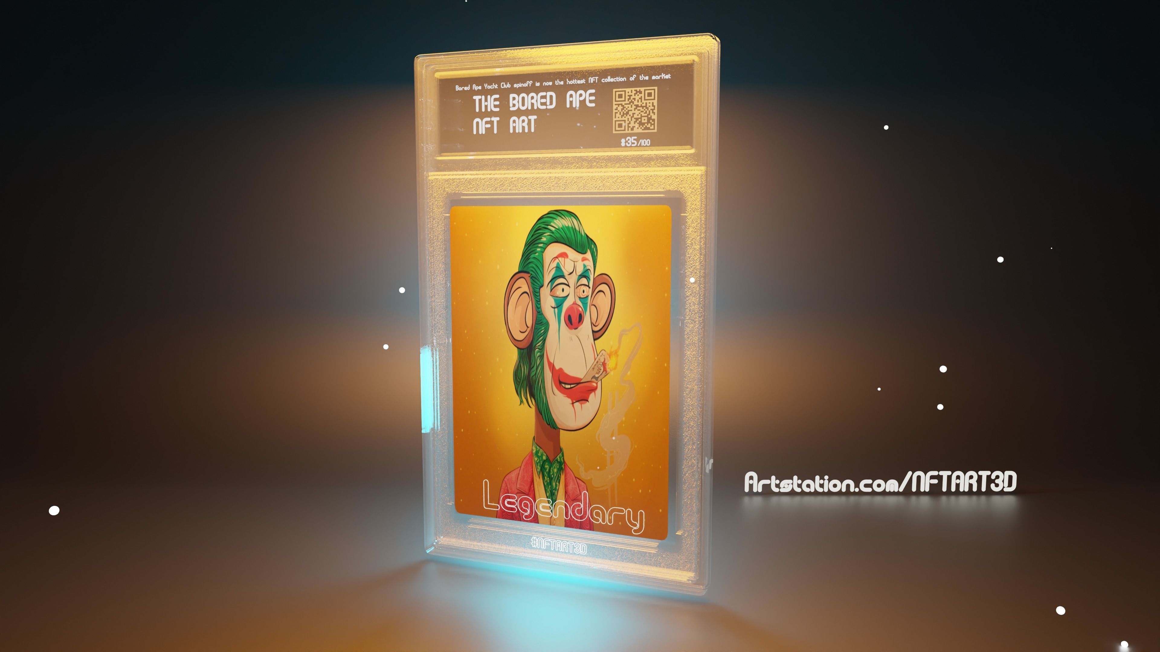 3D Animated NFT Collectible Card Blender Template File Card 6 3D model_5
