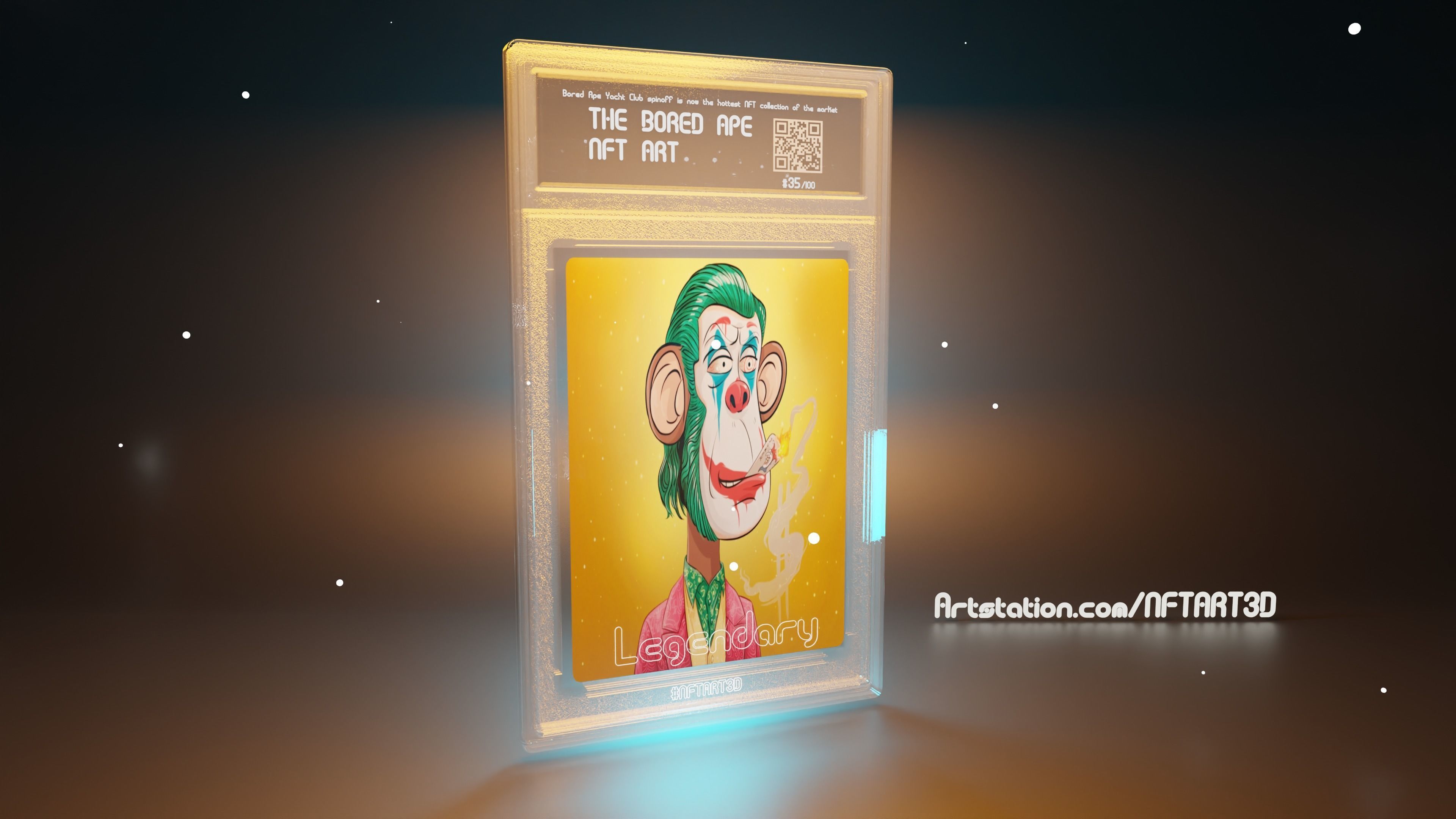 3D Animated NFT Collectible Card Blender Template File Card 6 3D model_3