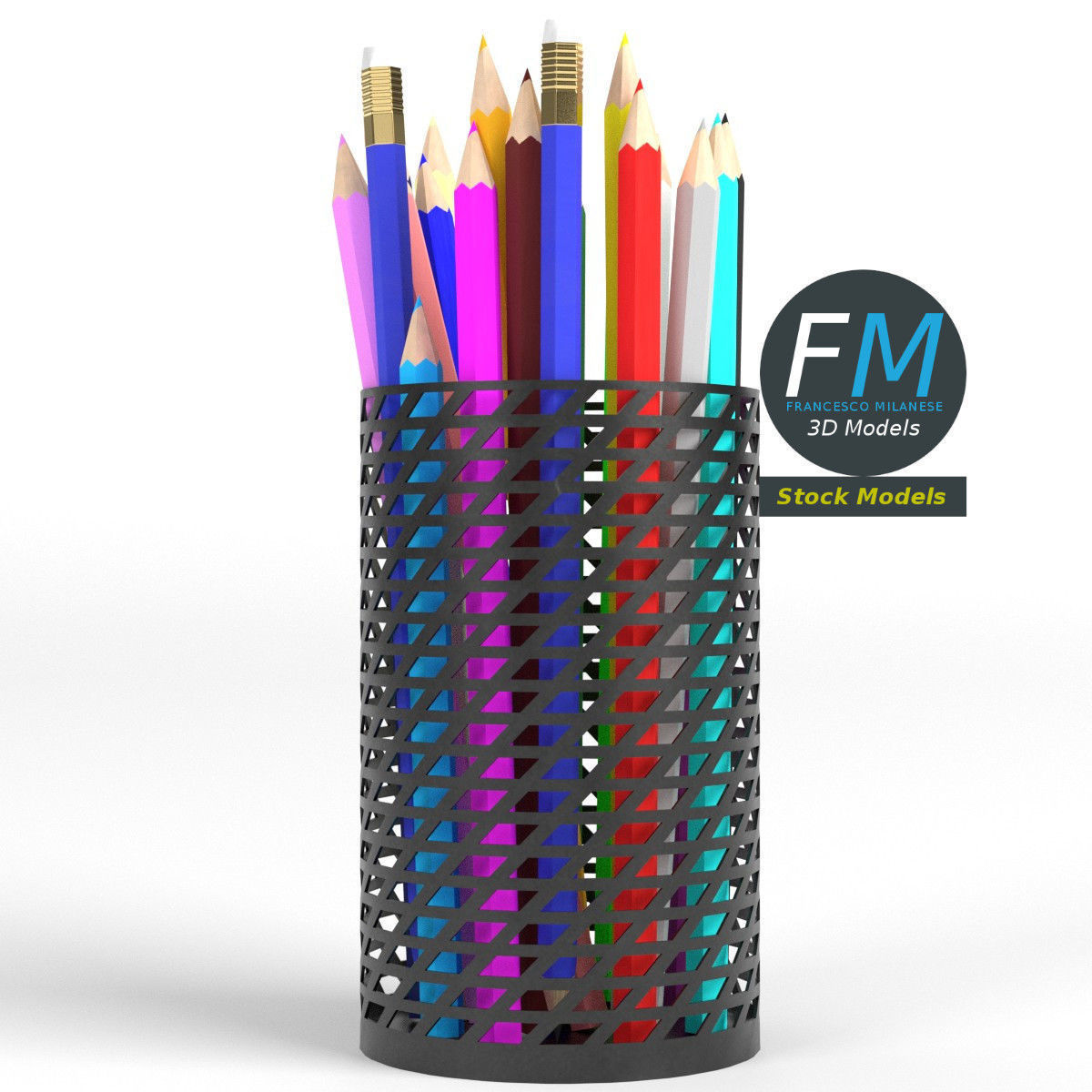 Pencils cup 1 3D model_3