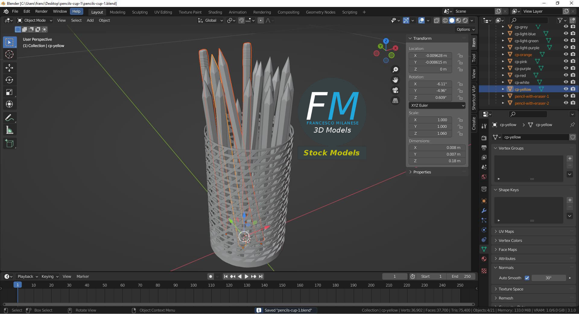 Pencils cup 1 3D model_9