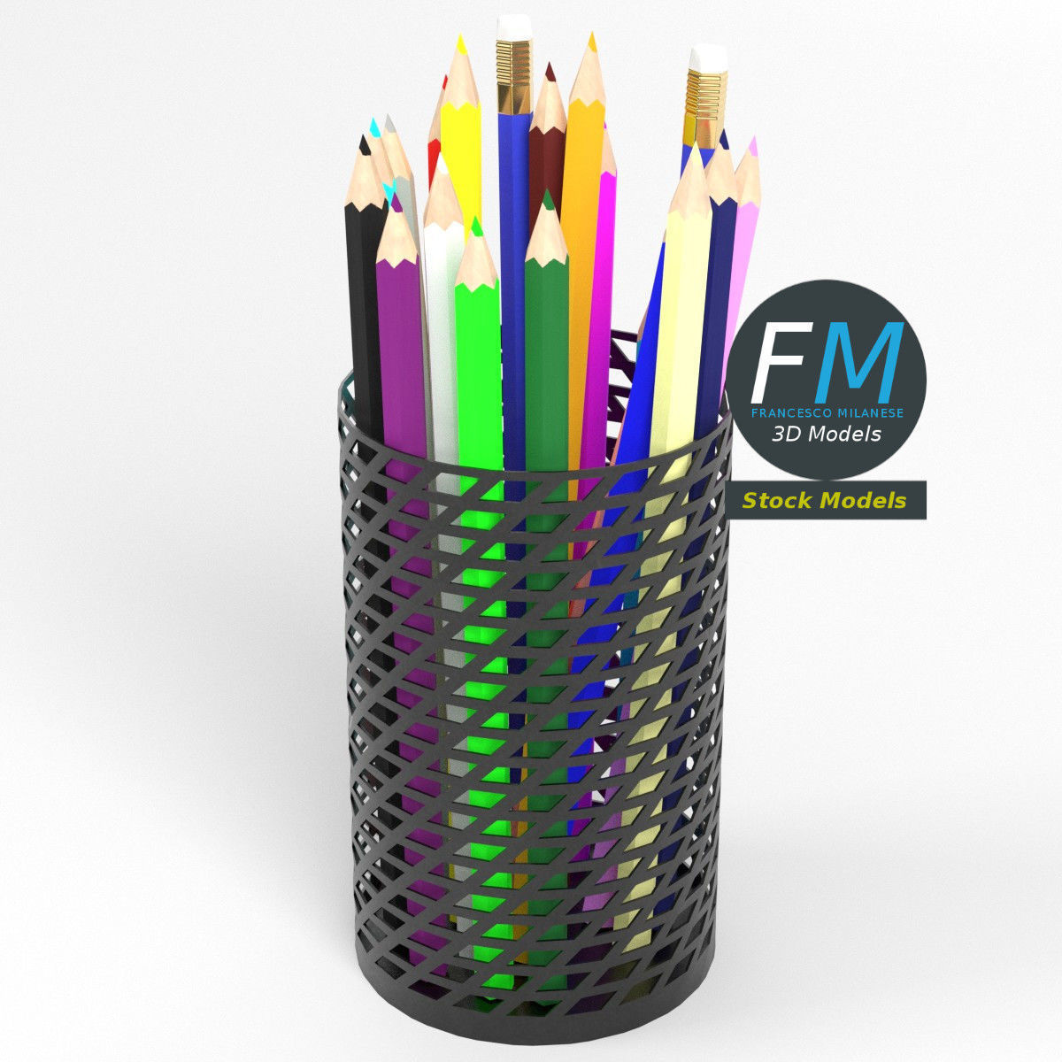 Pencils cup 1 3D model_2