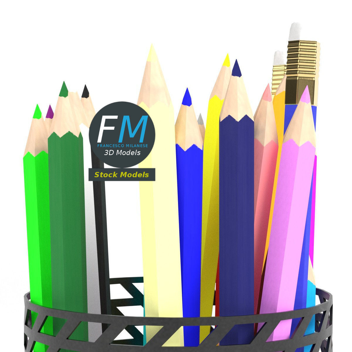 Pencils cup 1 3D model_4