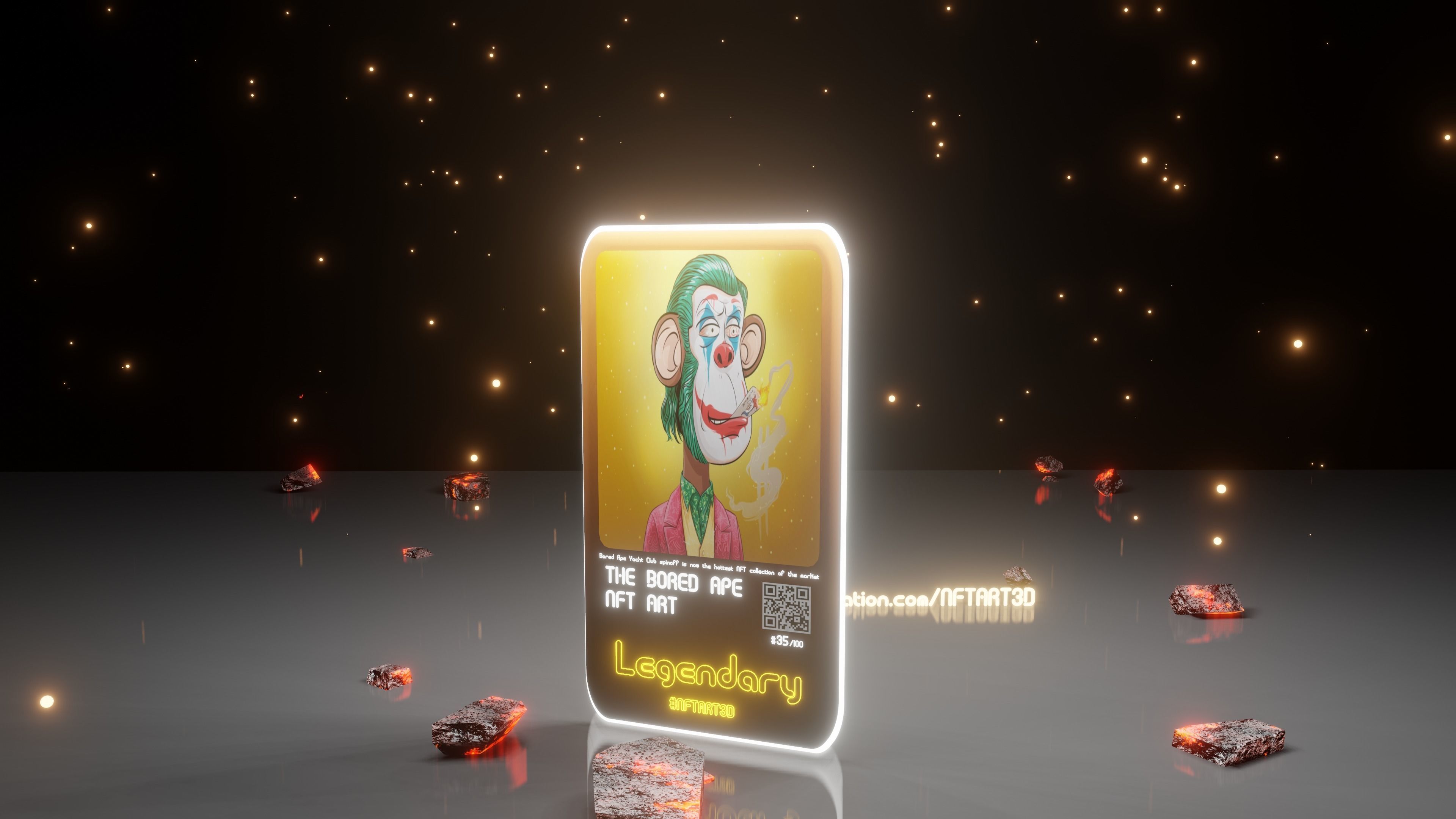 NFT Collectible Card Blender Template Animated Card 7 3D model_3