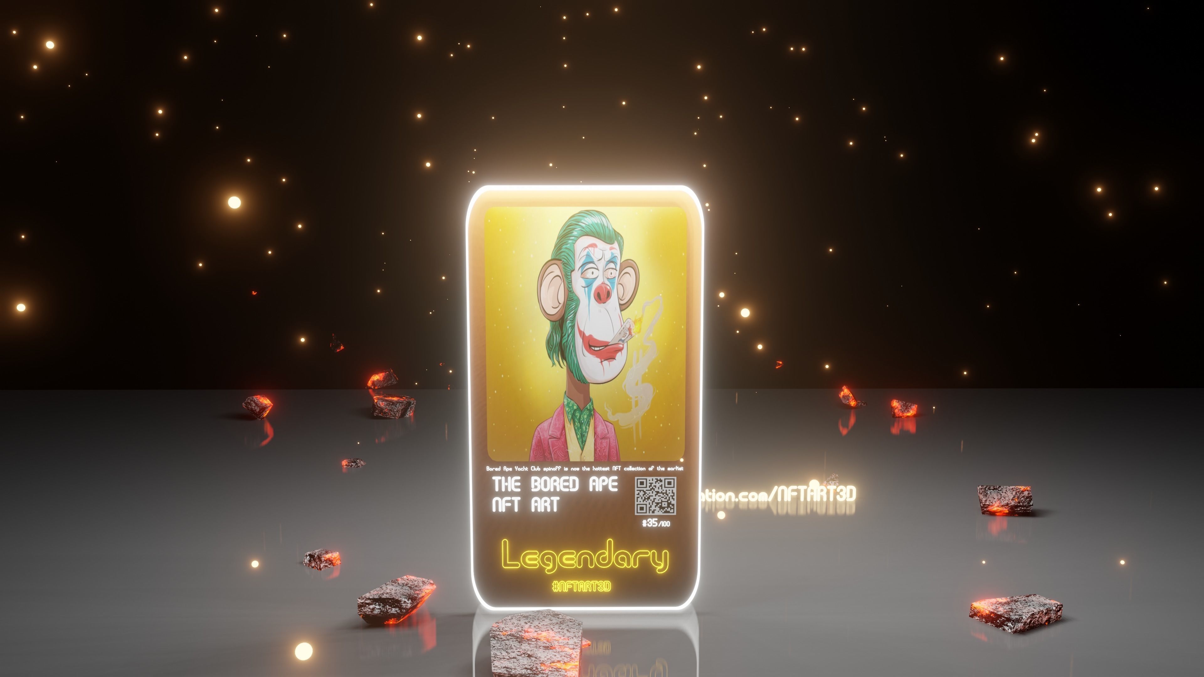 NFT Collectible Card Blender Template Animated Card 7 3D model_2