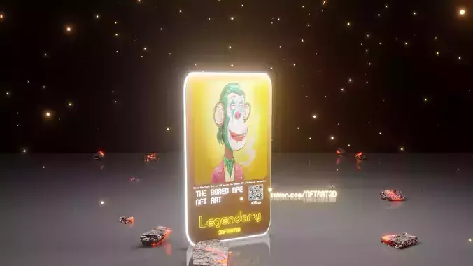 NFT Collectible Card Blender Template Animated Card 7 3D model