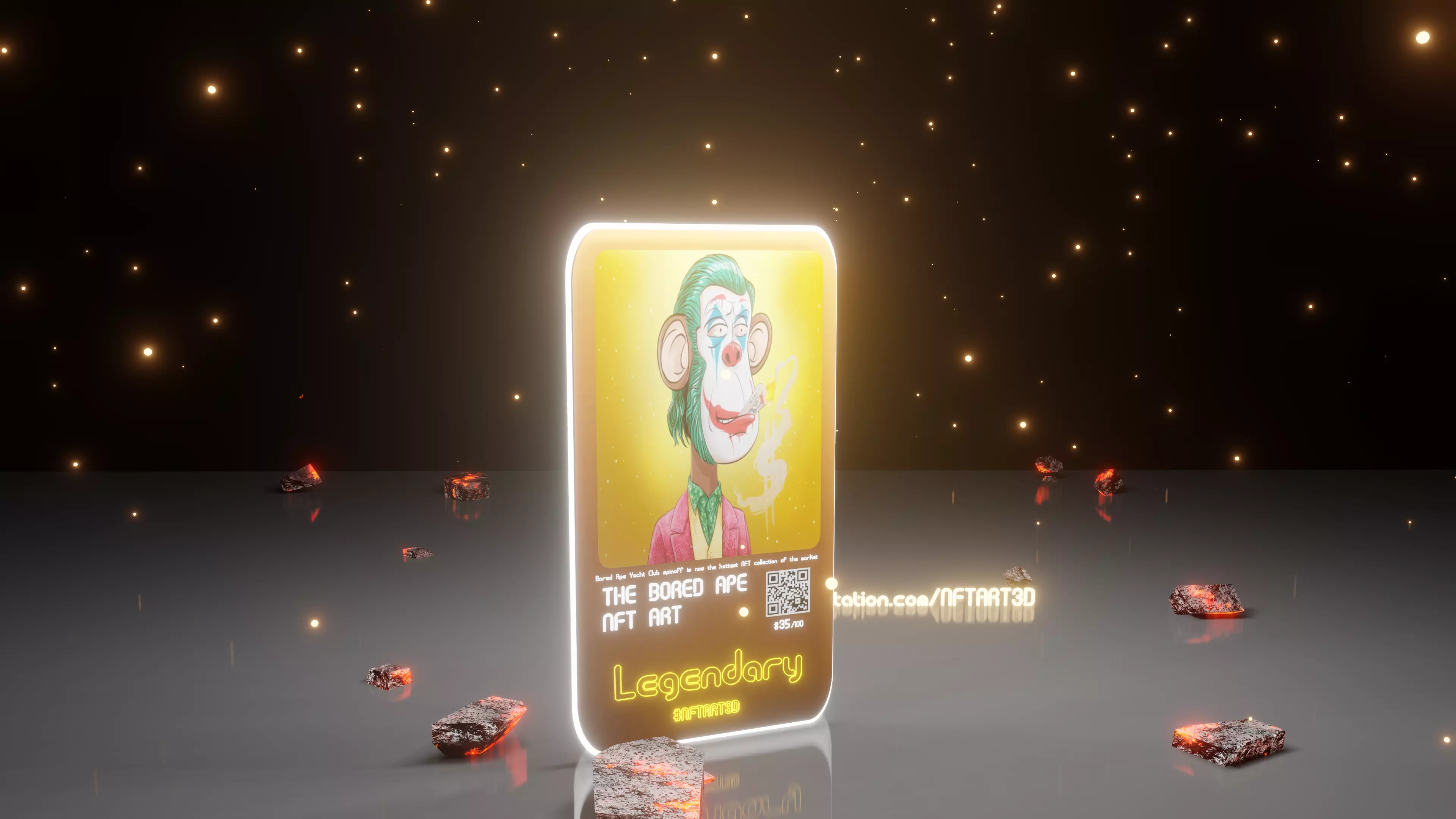 NFT Collectible Card Blender Template Animated Card 7 3D model_0