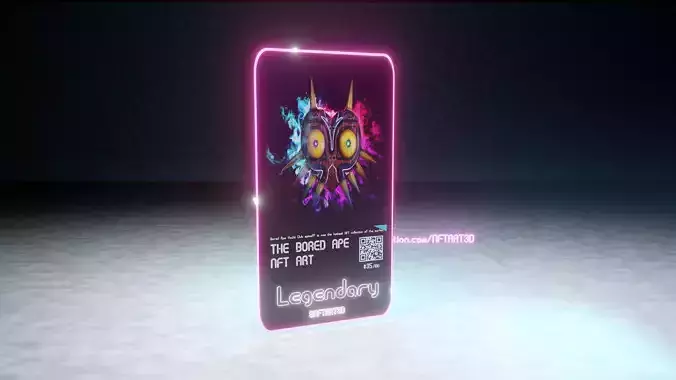3D Animated NFT Card Blender Template Eevee rendering