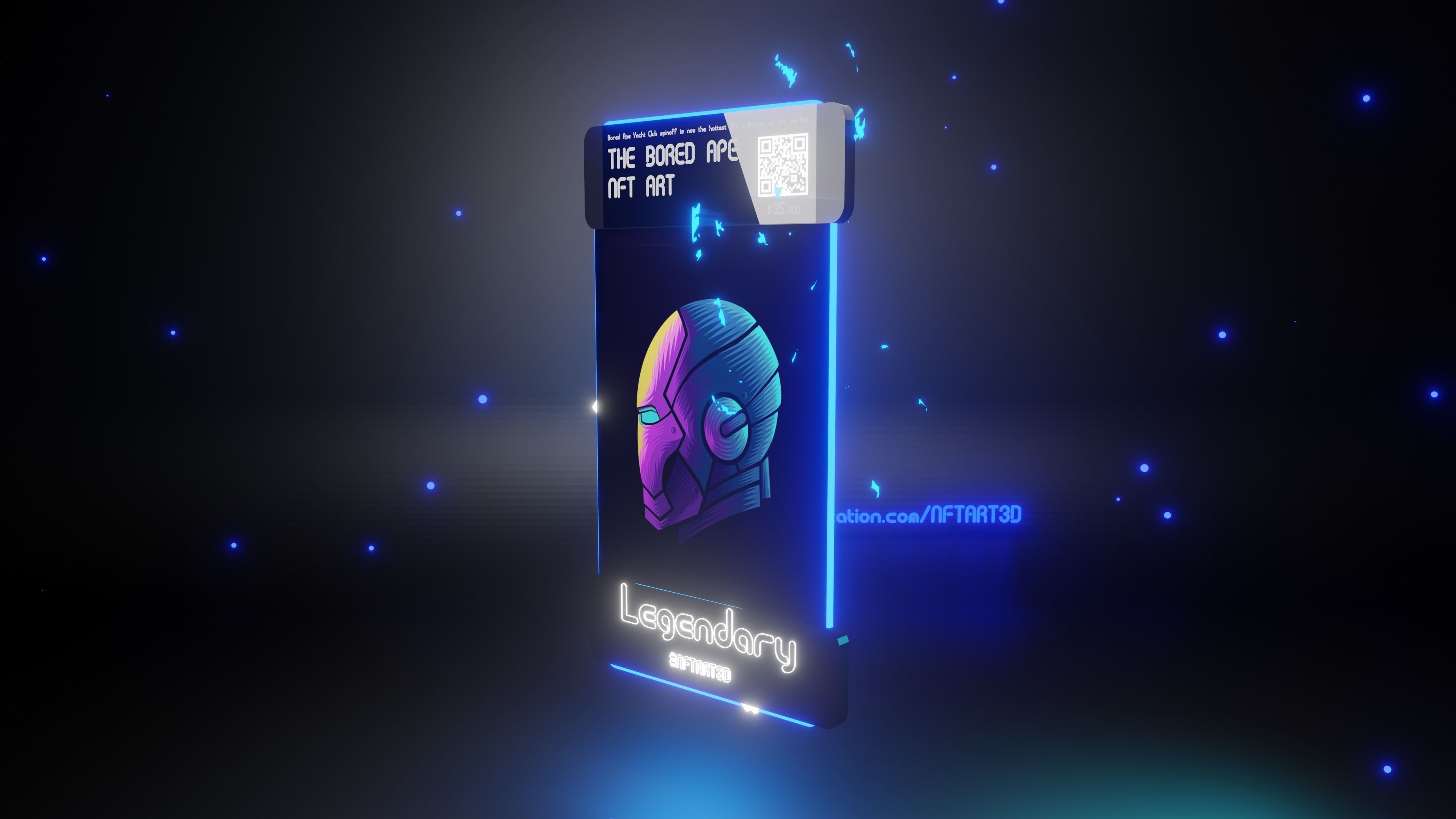 NFT Card Blender Template File Eevee Engine 3D model_3
