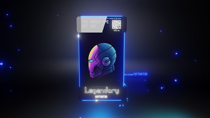 NFT Card Blender Template File Eevee Engine 3D model