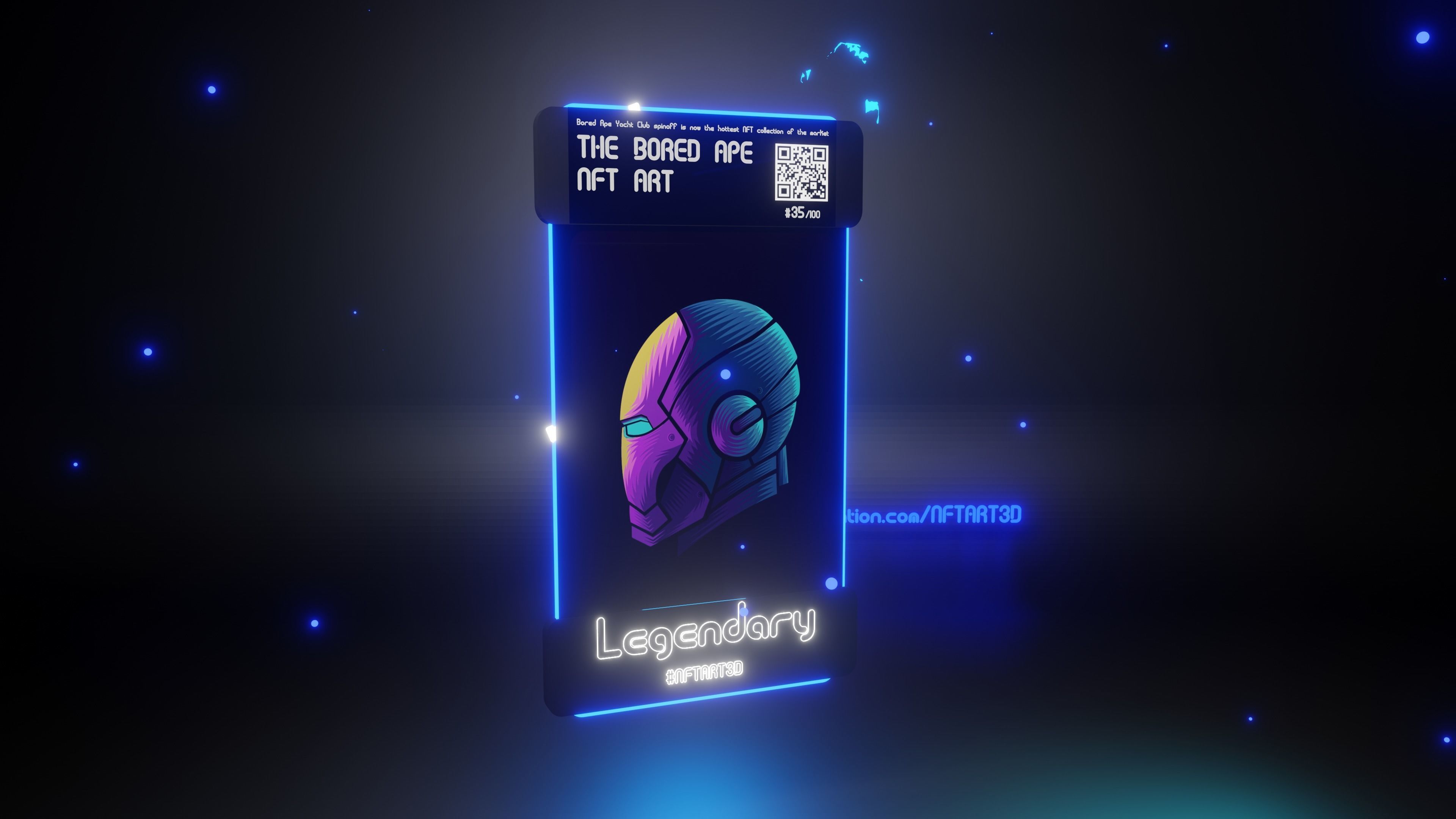 NFT Card Blender Template File Eevee Engine 3D model_2
