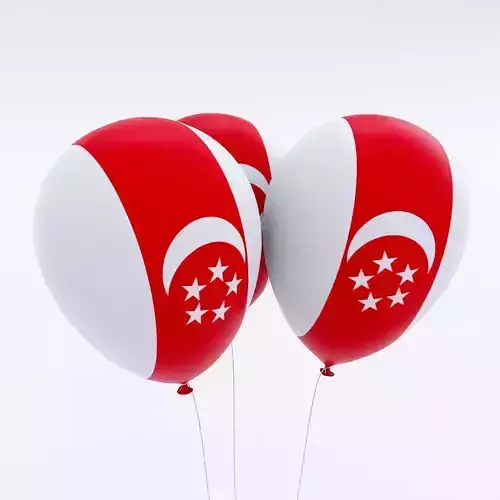 Singapore country balloon low poly 3d model 