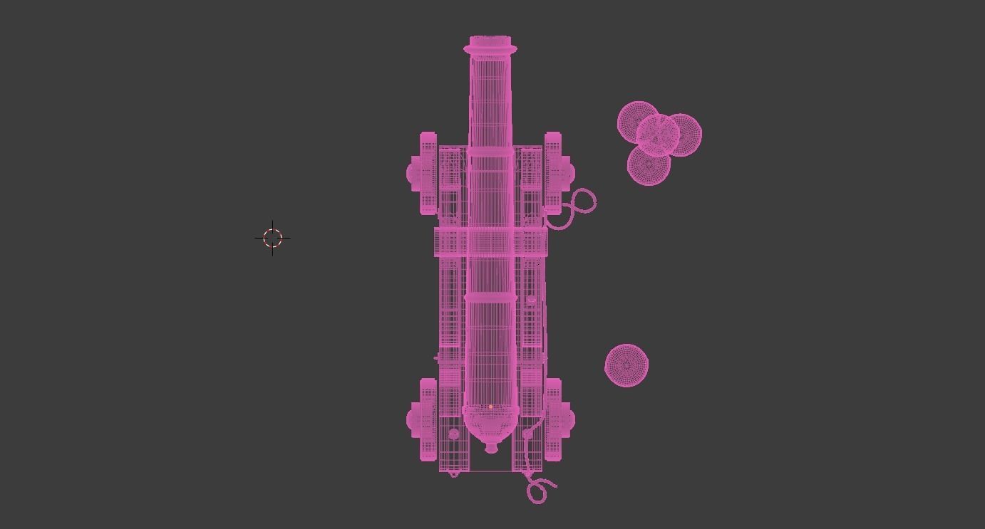 Cannon 3D Model Blender Low-poly 3D model_9