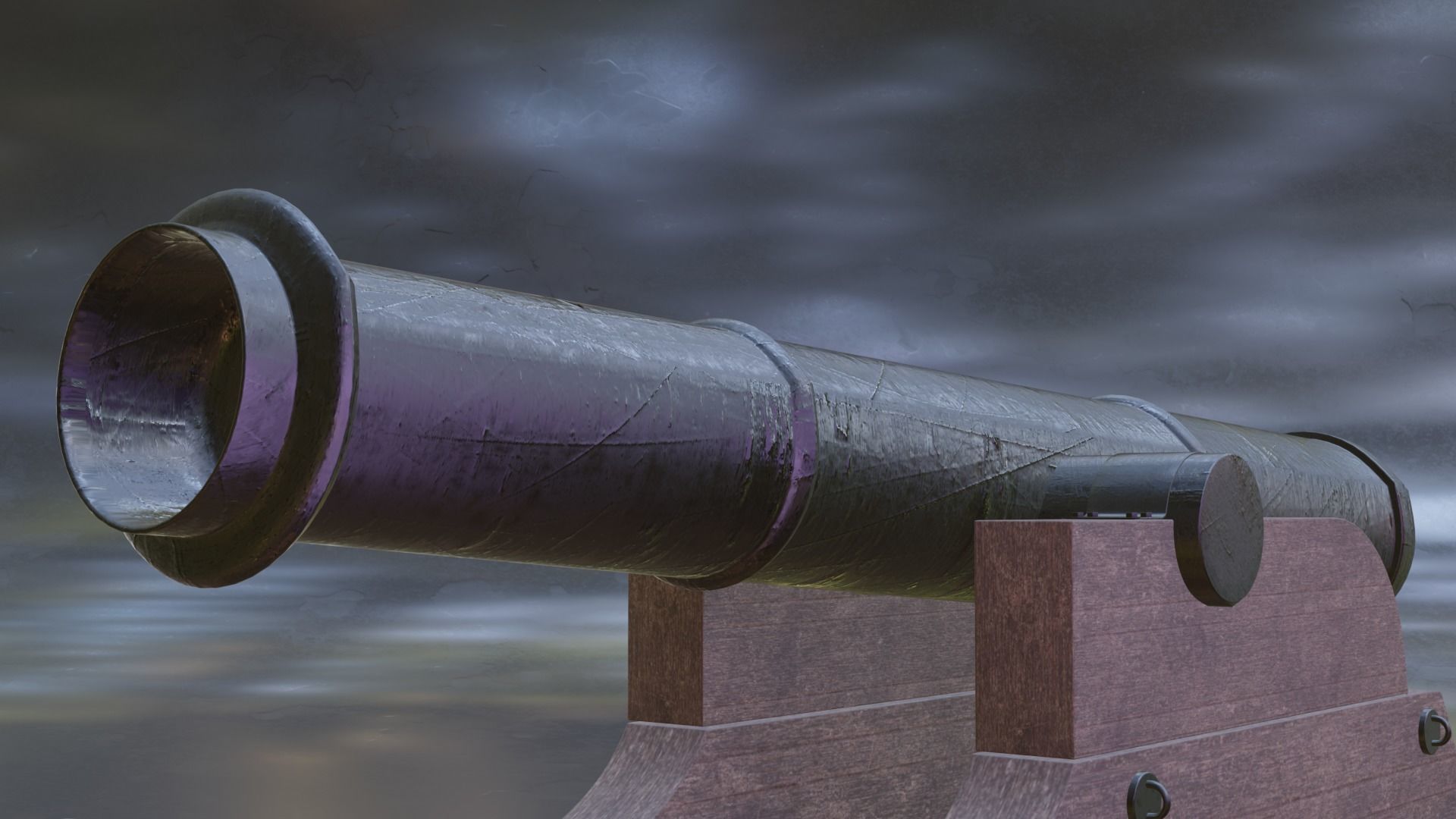 Cannon 3D Model Blender Low-poly 3D model_5