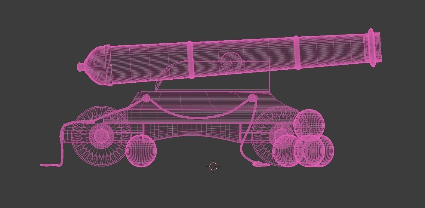 Cannon 3D Model Blender Low-poly 3D model_7