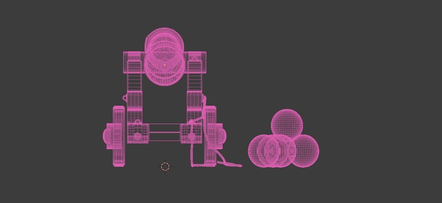 Cannon 3D Model Blender Low-poly 3D model_8