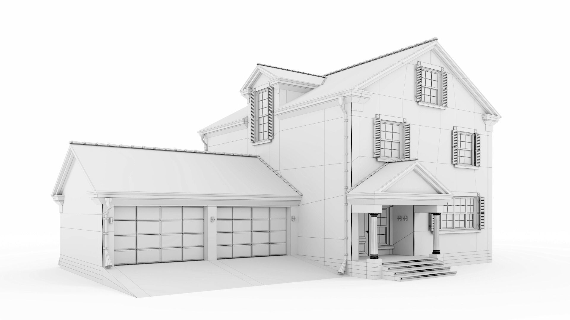 American classic house 3D model_22