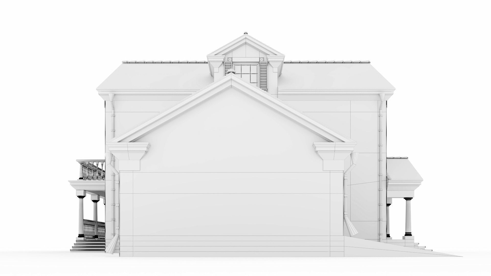 American classic house 3D model_29
