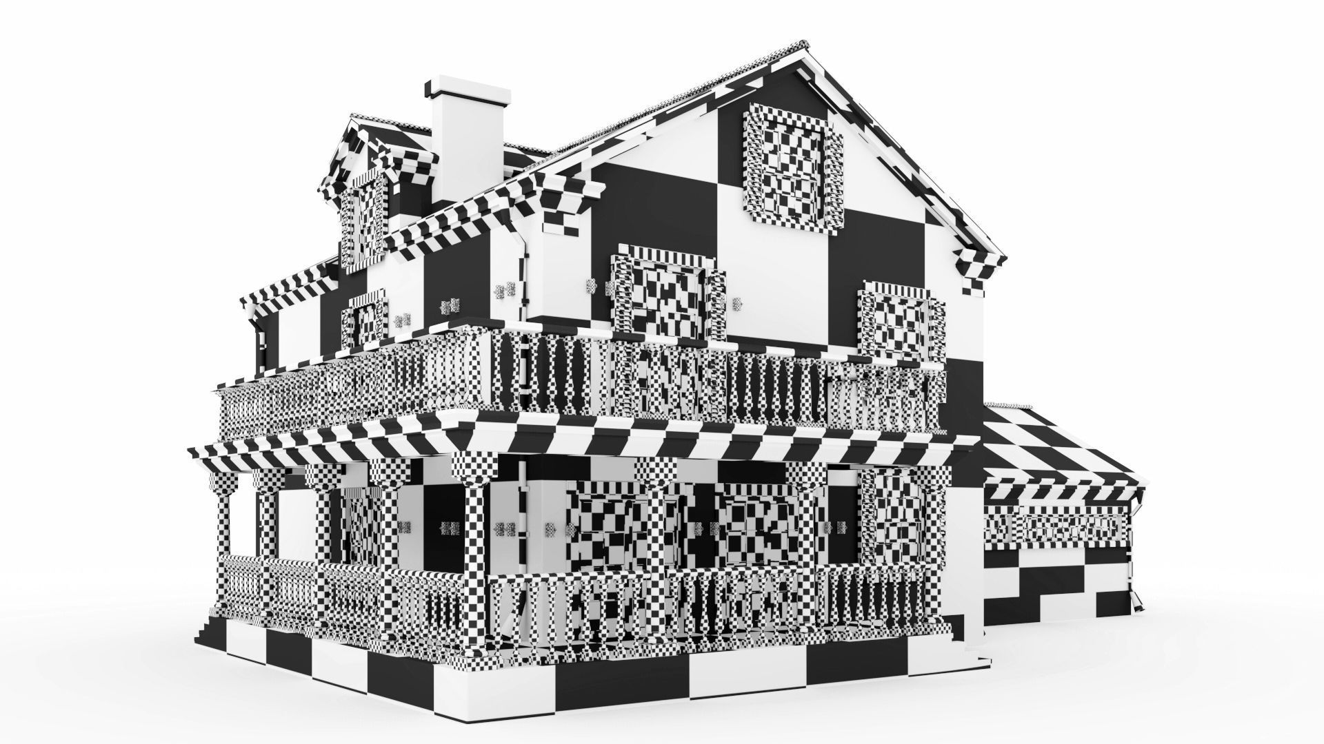 American classic house 3D model_15
