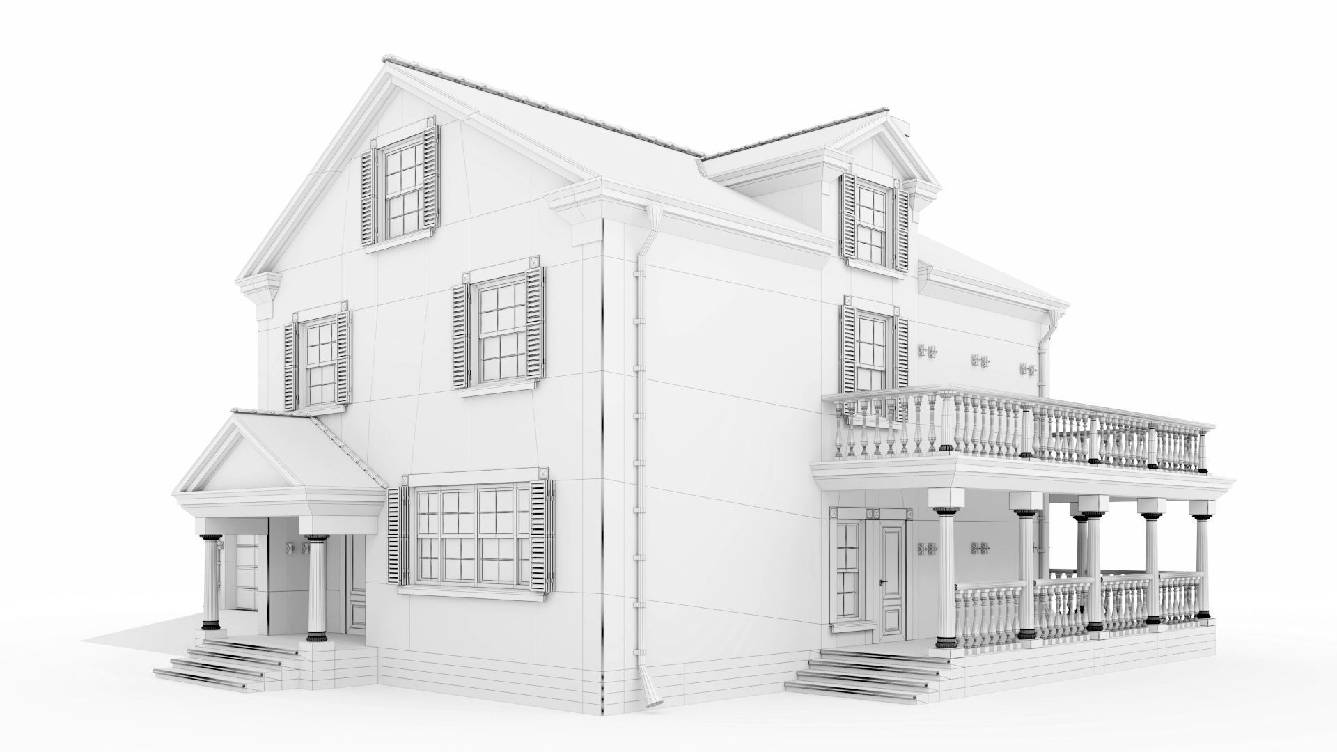 American classic house 3D model_24