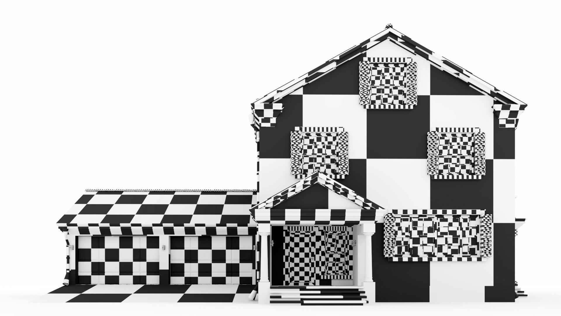 American classic house 3D model_12