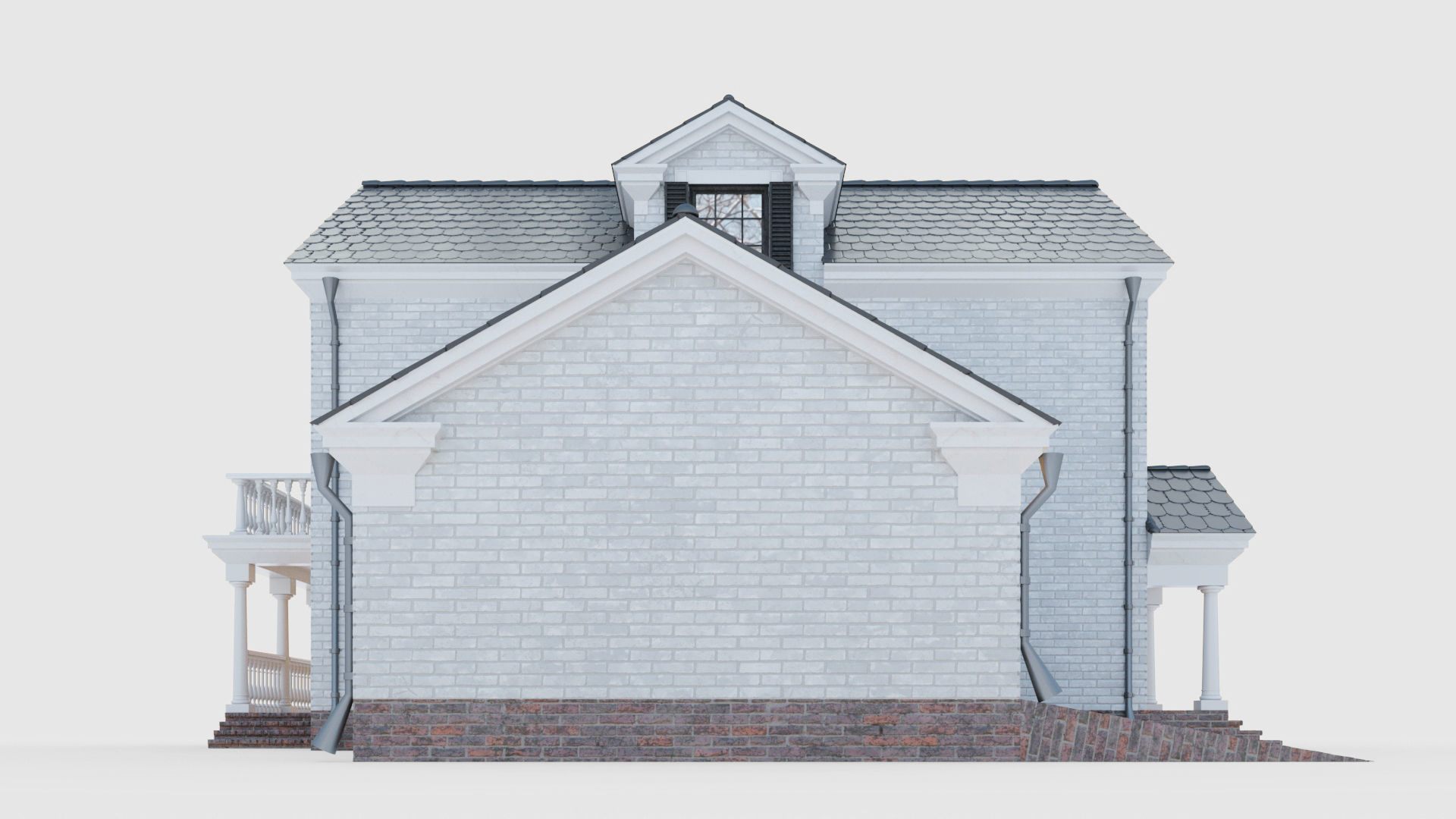 American classic house 3D model_7