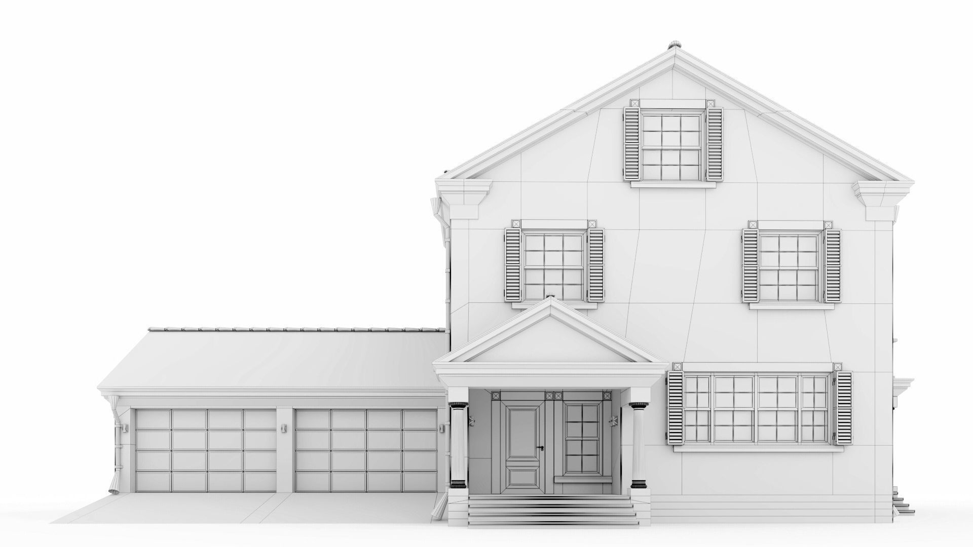 American classic house 3D model_23