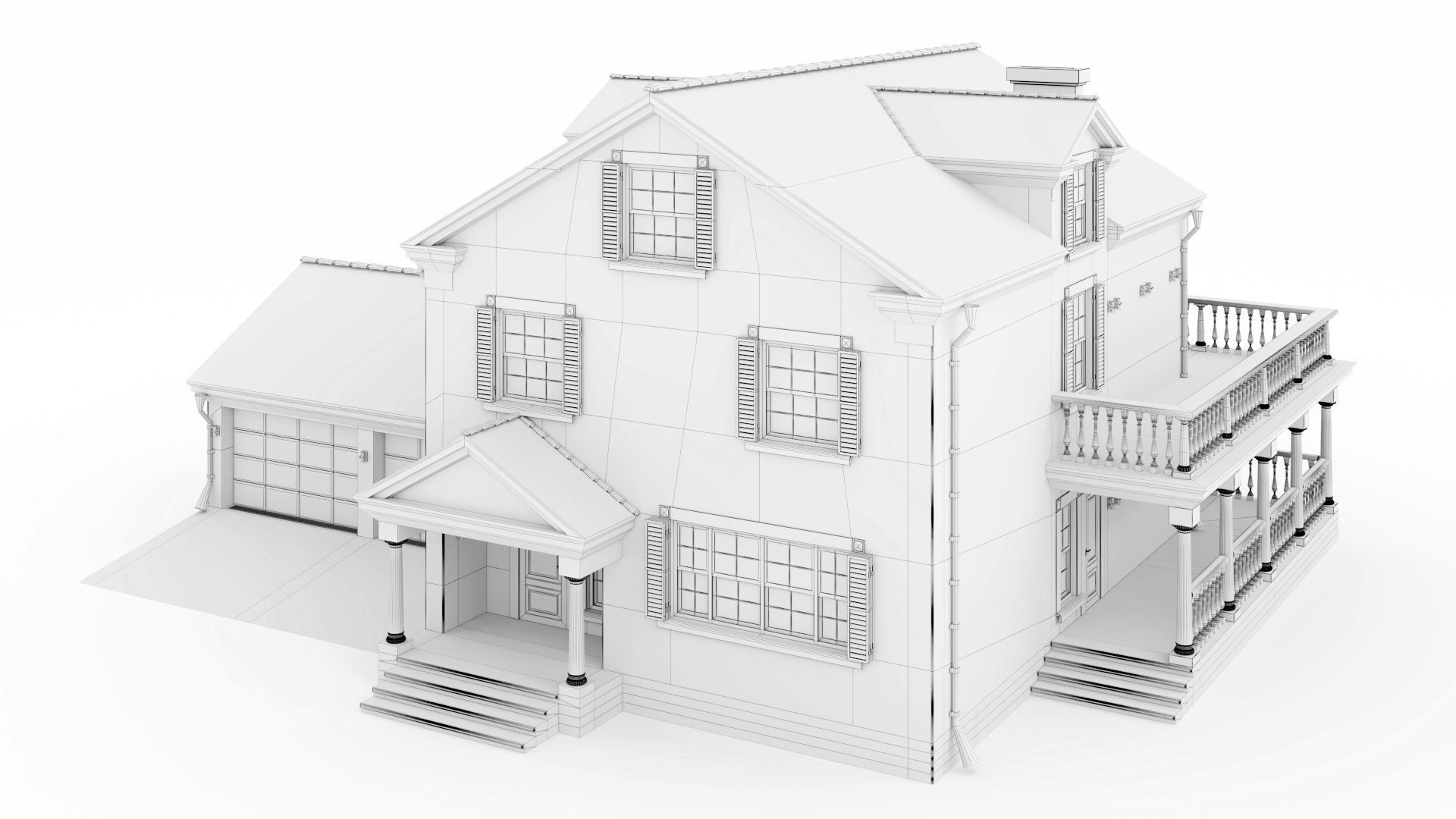 American classic house 3D model_31