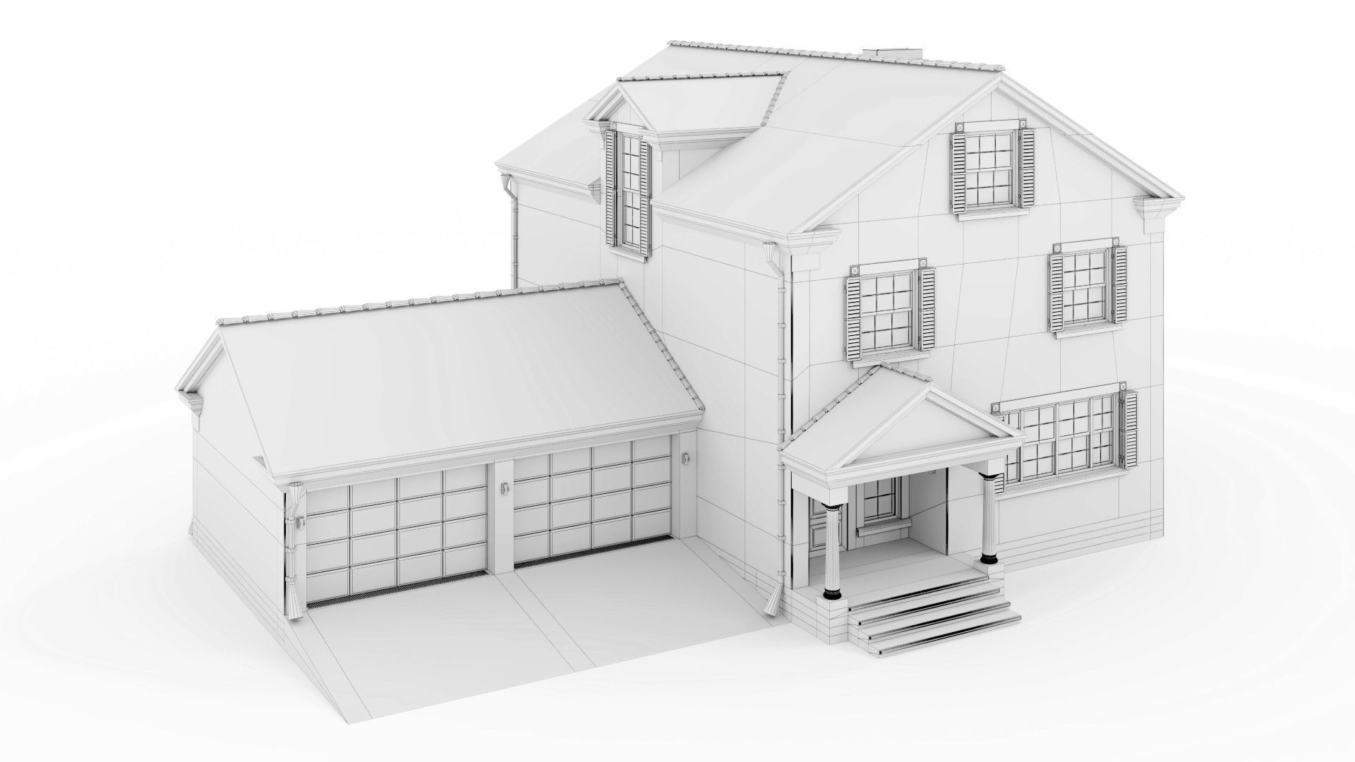 American classic house 3D model_30