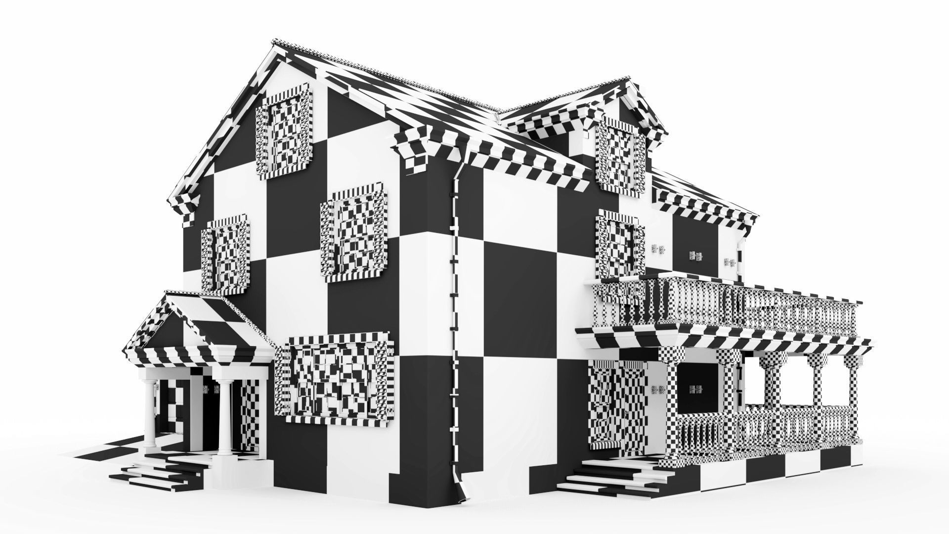 American classic house 3D model_13