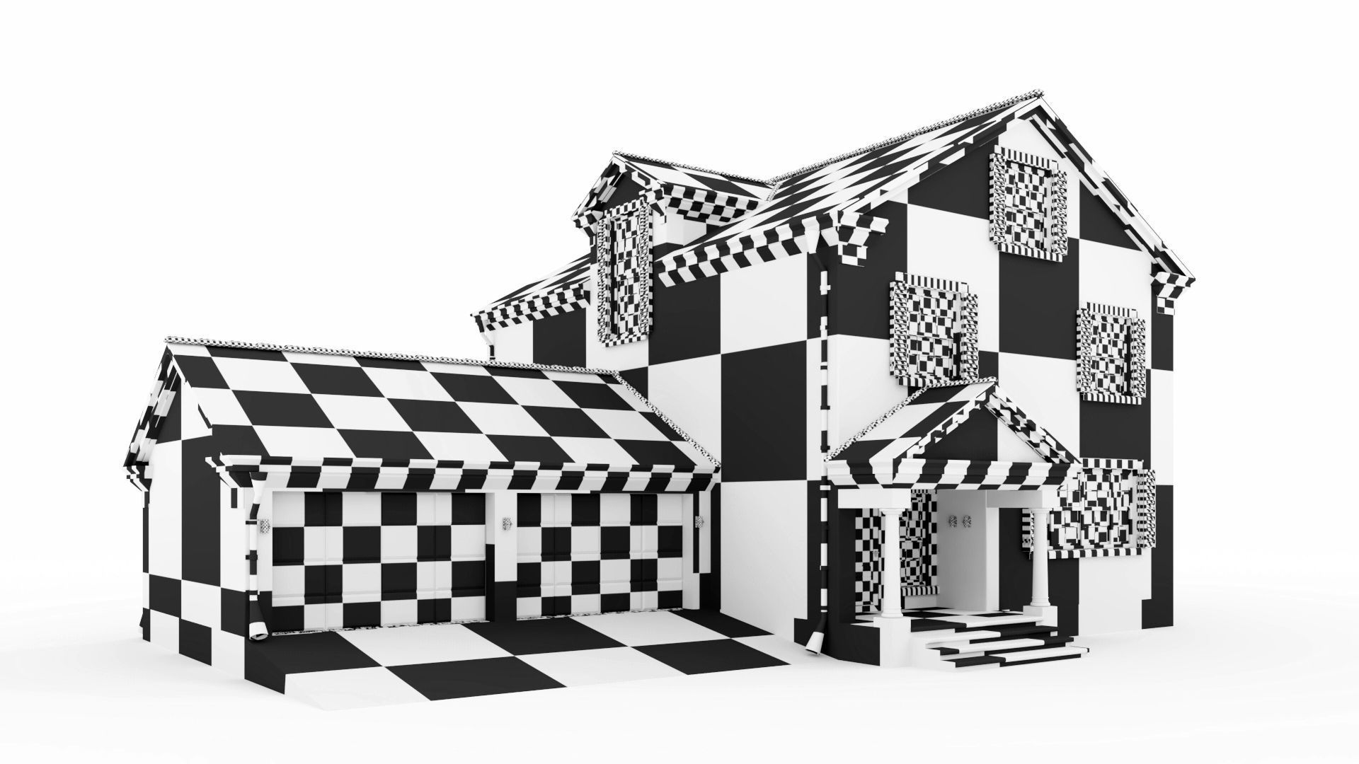 American classic house 3D model_11