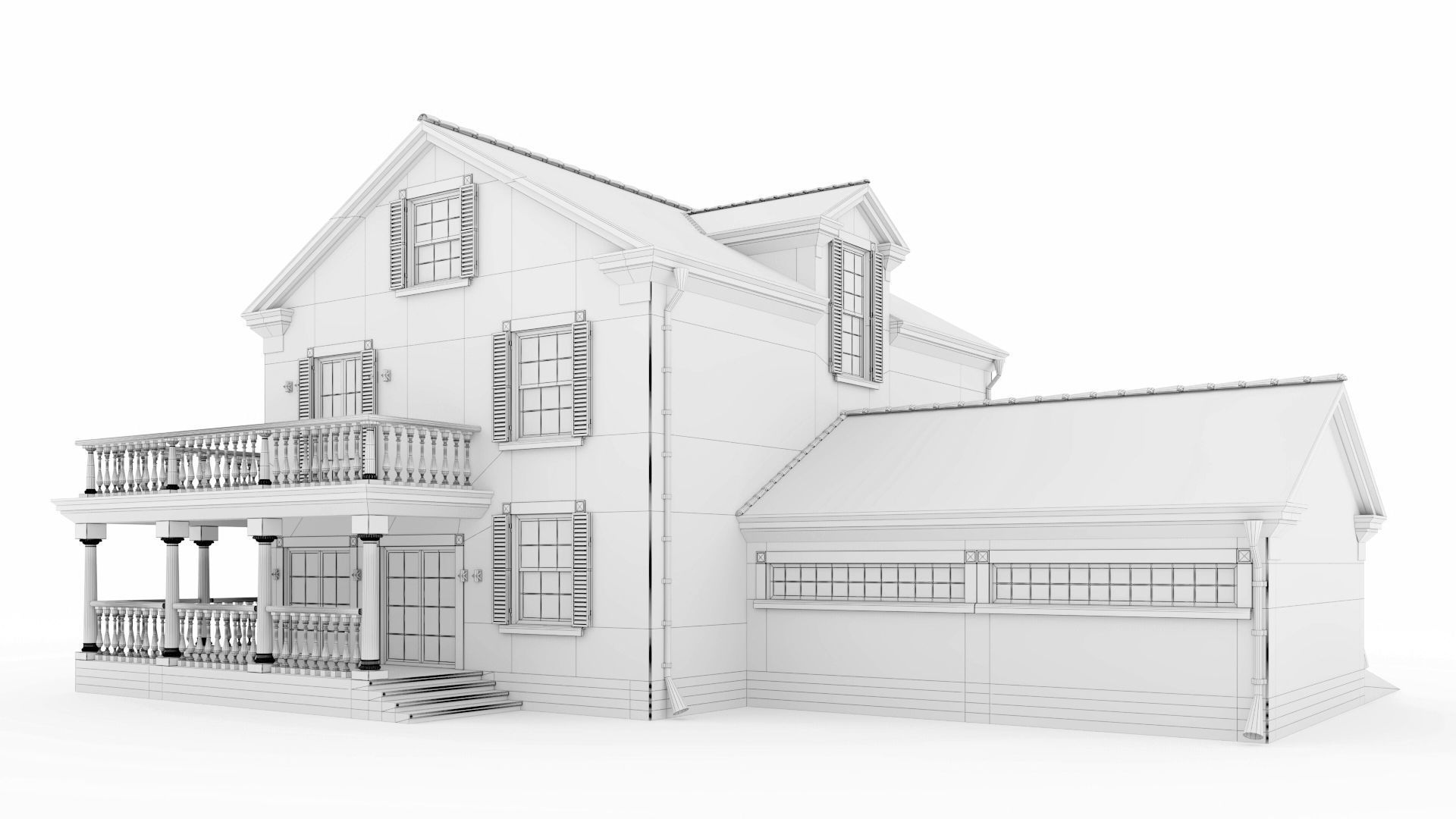 American classic house 3D model_28