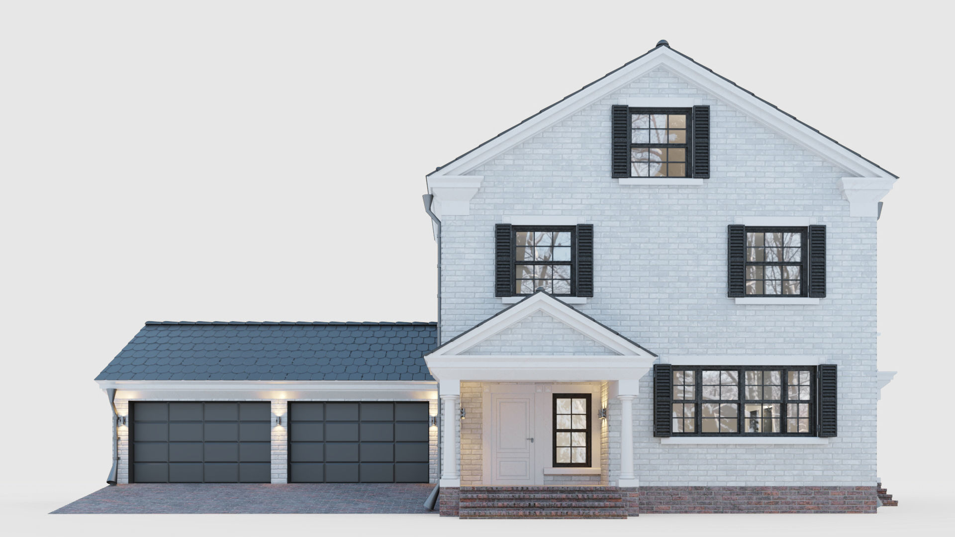 American classic house 3D model_1