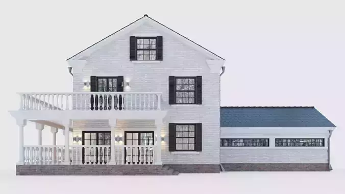 American classic house 3D model American classic house 3D model