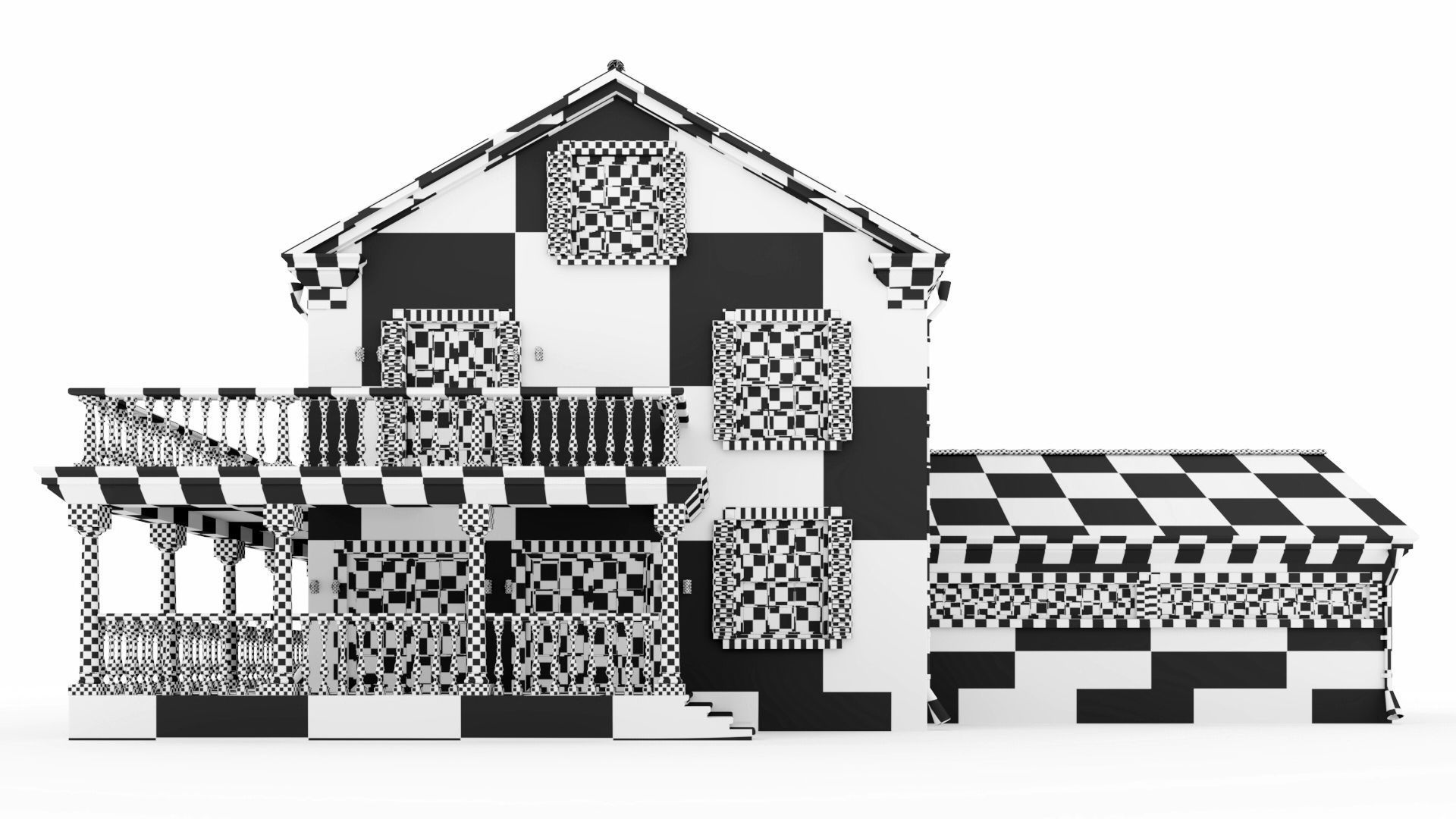 American classic house 3D model_16