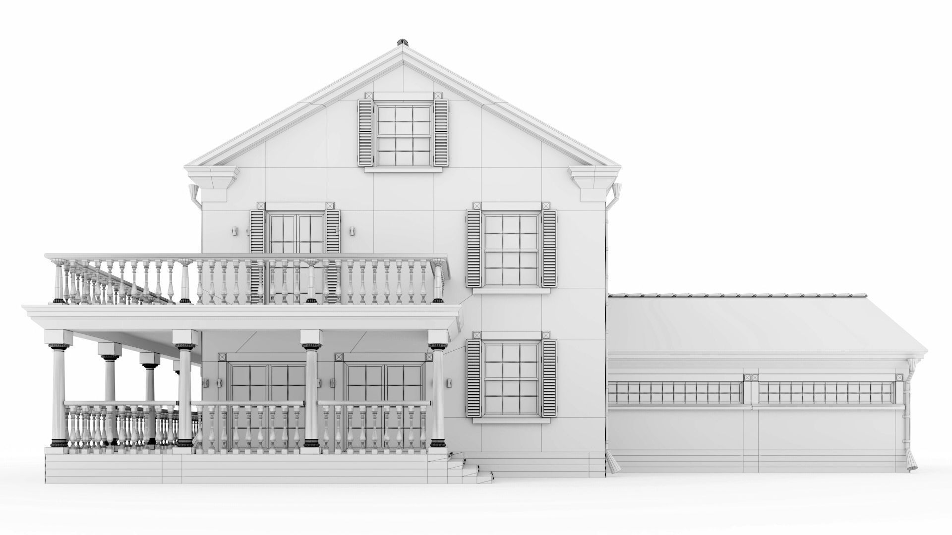 American classic house 3D model_27