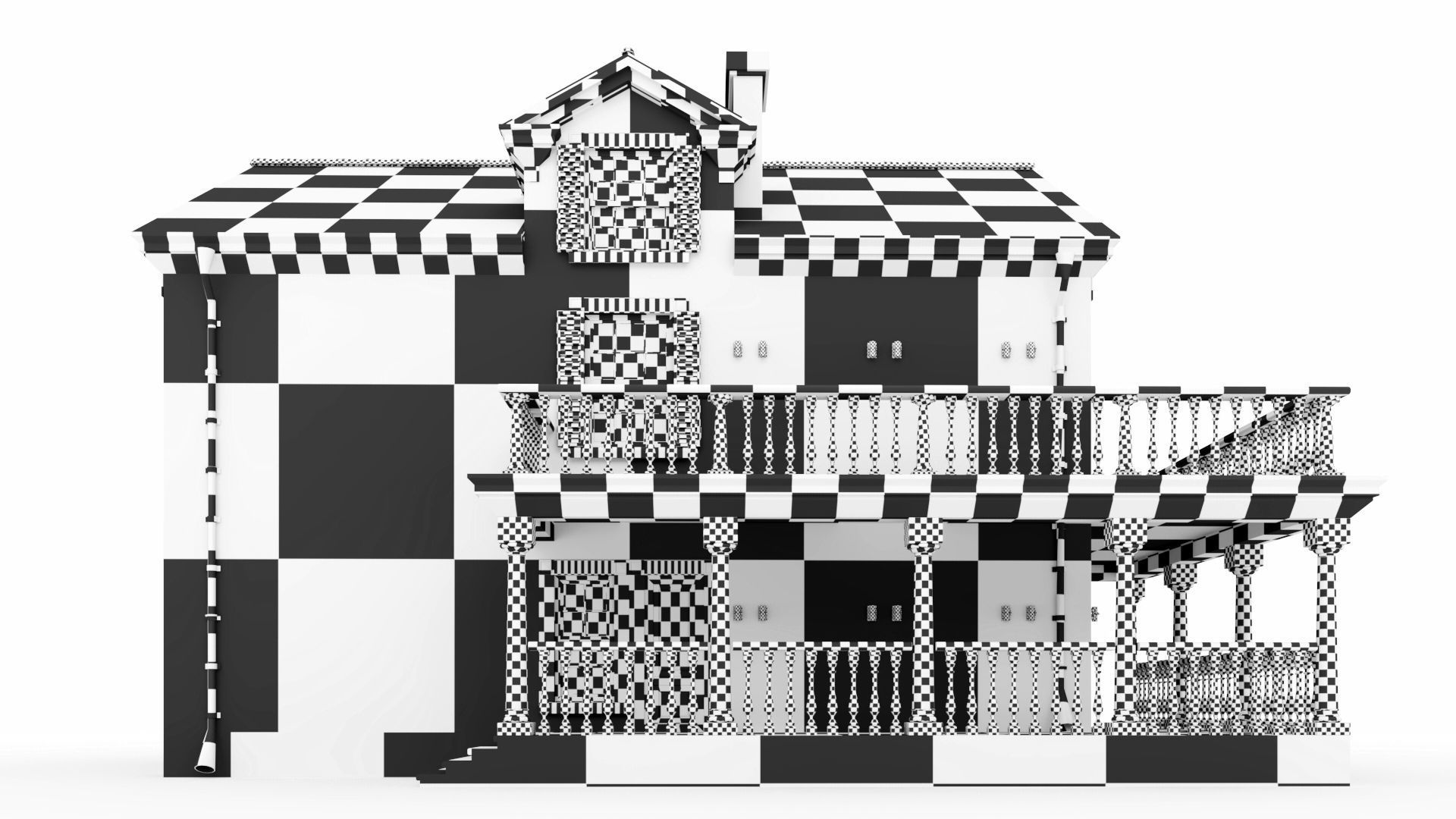 American classic house 3D model_14